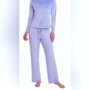Juicy Couture Pajama Set Blue Sleepwear Velour with rhinestones. NWT Size L